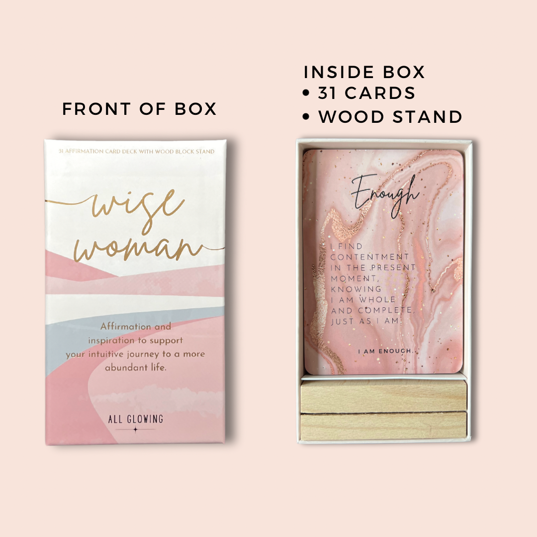 Wise Woman Affirmation Card Deck with Wood Stand