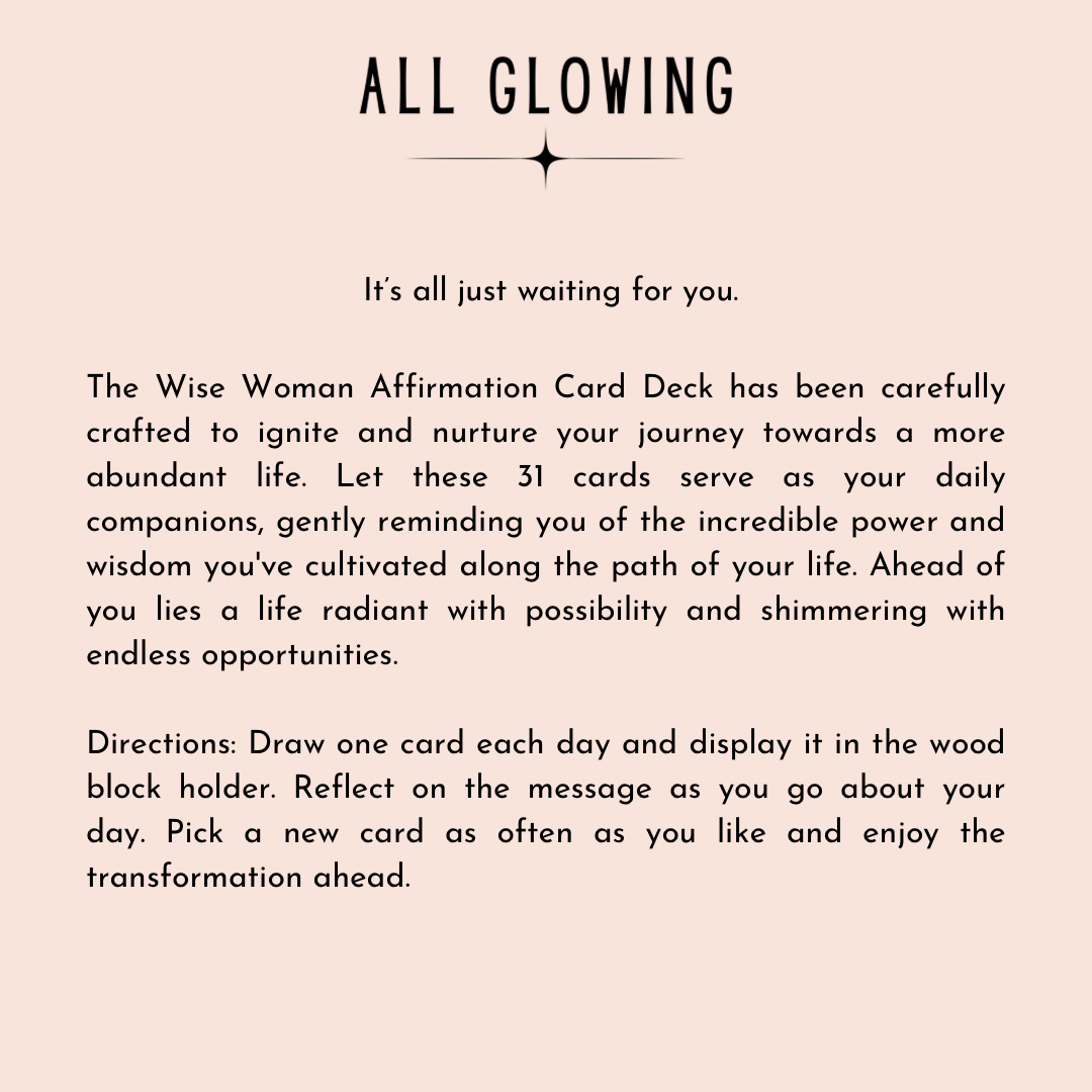 Wise Woman Affirmation Card Deck with Wood Stand